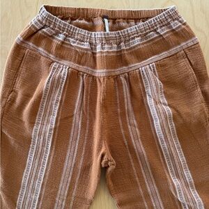 Free People FP Mustard Yellow Striped Harem Pants